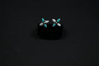 925 Silver Flower Stud with Turquoise and freshwater pearl