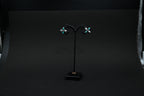 925 Silver Flower Stud with Turquoise and freshwater pearl
