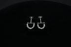 925 Silver Half Moon freshwater pure pearl Earrings