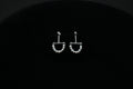 925 Silver Half Moon freshwater pure pearl Earrings