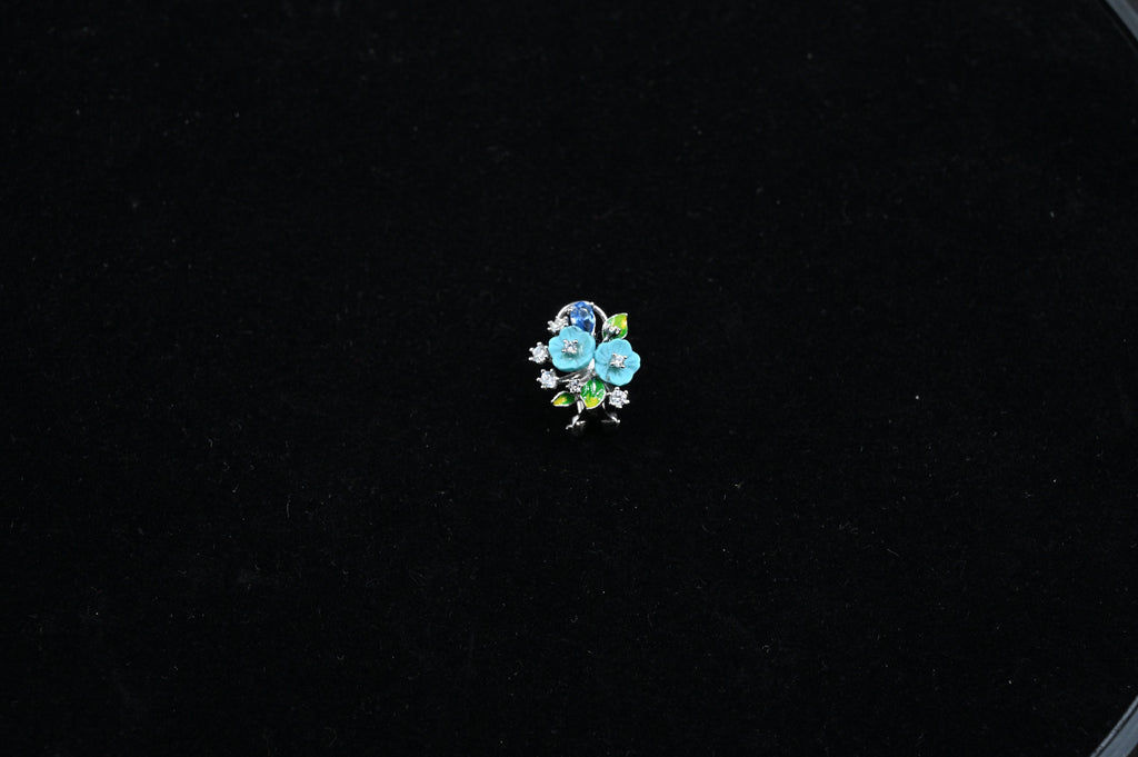 925 Sterling Silver flower Pendant Earring Handcrafted Jewellery Set