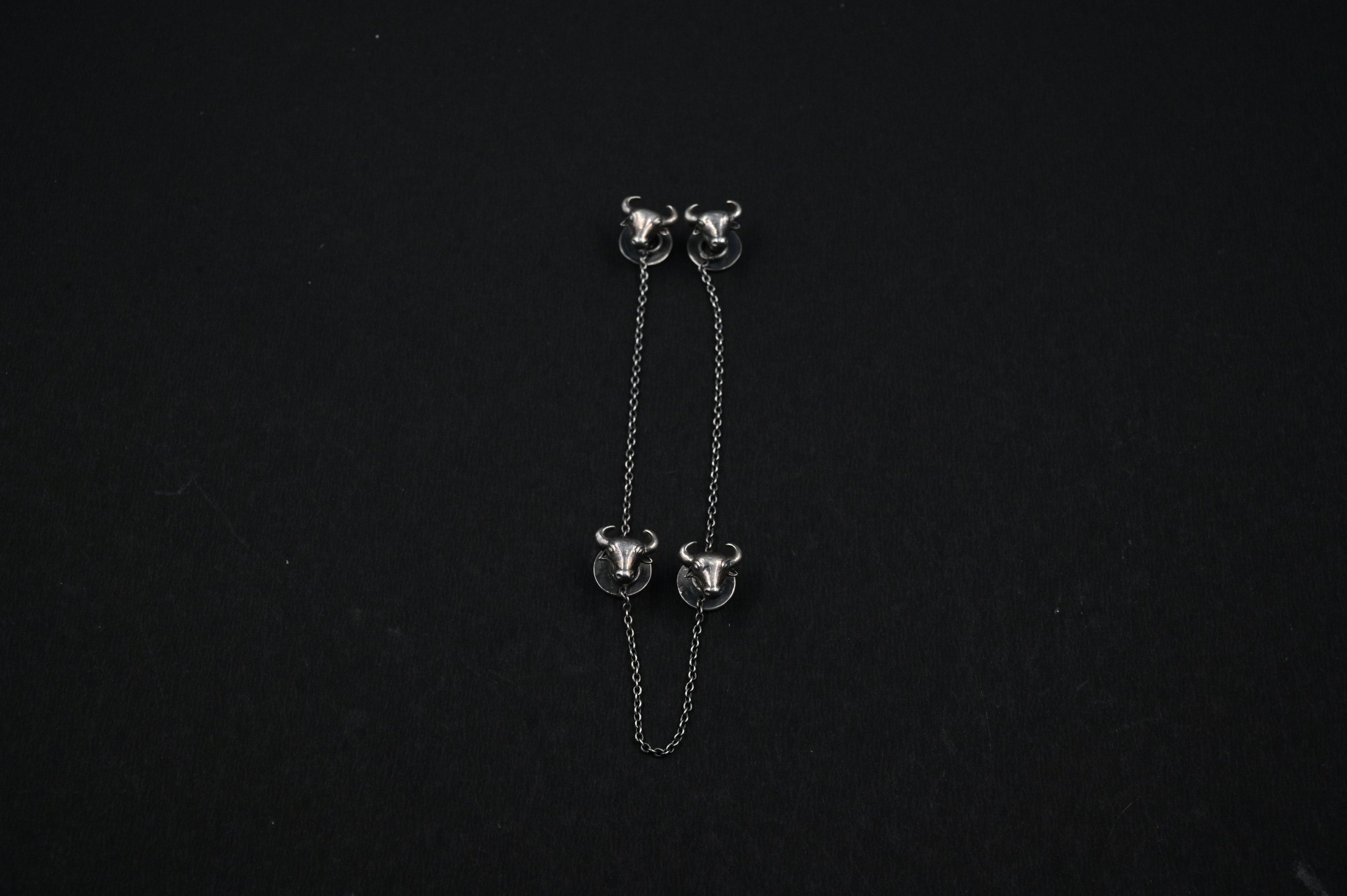 925 Silver Bull Kurta Buttons  for men