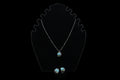 925 Sterling Silver flower Pendant Earring Handcrafted Jewellery Set